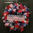 thumbnail image 3 of Patriotic Wreath, American Independence Day Wreath Handmade Memorial Day Wreath Decoration Front Indoor Outdoor Wall Holiday Decor Home, 3 of 6
