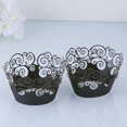 thumbnail image 4 of 60pcs Cupcake Wrappers Cake Wrappers Hollow out Pattern High Temperature Resistance for Cake (Black), 4 of 8