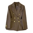 thumbnail image 7 of Cmfcve Women's Double Breasted Blazer Jacket Lapel Collar Long Sleeve Oversized Dressy Casual Suit Coat, 7 of 7