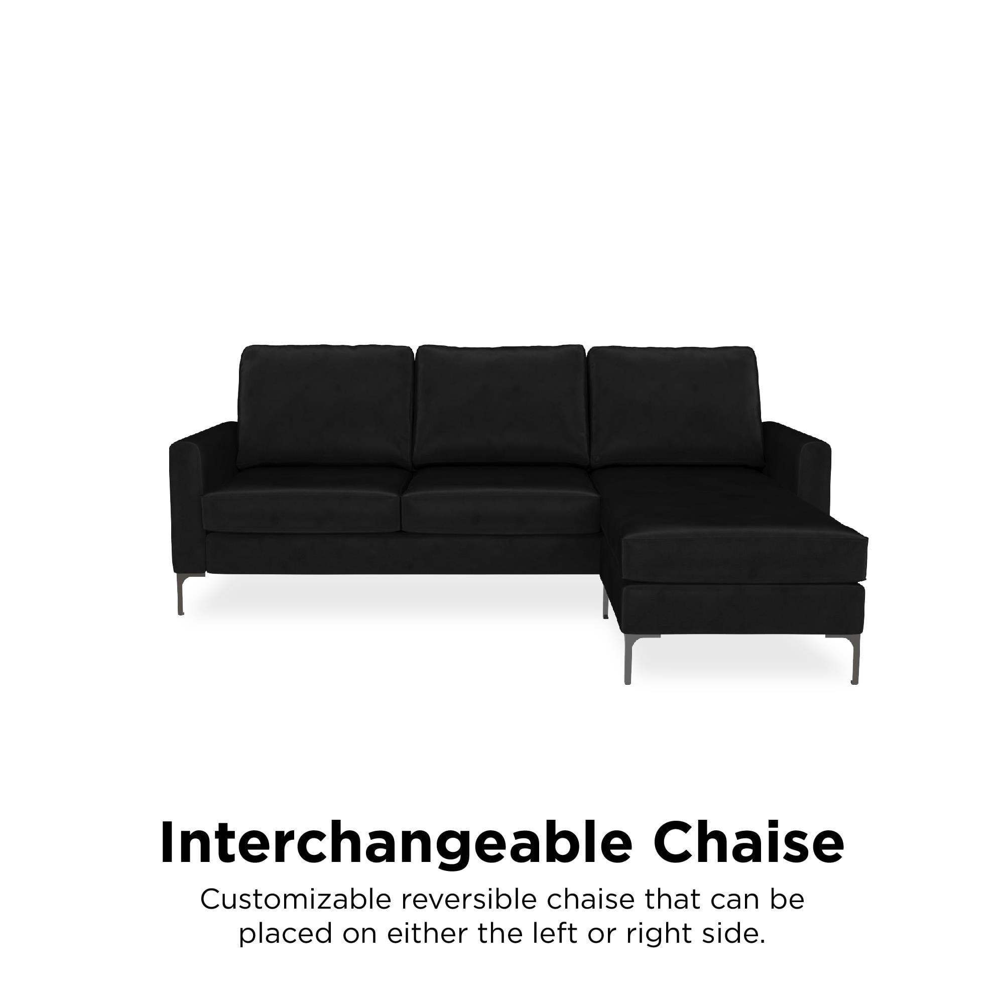 Novogratz chapman sectional sofa 2024 with chrome legs