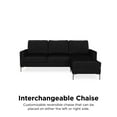 Novogratz Chapman Reversible Sectional Sofa with Chrome Legs, Black