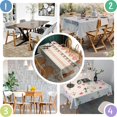 thumbnail image 4 of Soft Colored Geometric Pattern Rectangle Tablecloth 60"x84",Waterproof Polyester Rectangle Table Cloth, Wipeable Spillproof Polyester Tablecloth for Dining, Camping, Indoor and Outdoor, 4 of 5
