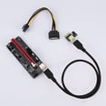 thumbnail image 4 of Cateissary Cable extensor PCI-E Placa de alimentación USB 3.0 6 pines 1X a 16X Capacitores Tarjeta Mini adaptador de video Suministros para negro Electrónica miscelánea Negro, 4 of 6