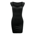 thumbnail image 4 of GERsome Women's Sexy Bodycon Dress Solid Color V Neck Sleeveless Mini Club Party Dresses, 4 of 8