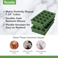 thumbnail image 6 of Tovolo Ice Mold Freezer Tray of 1.25" Cubes for Whiskey Bourbon, Spirits & Liquor, BPA free Silicone, Fade Resistant, Set of 2, Pesto, 6 of 6