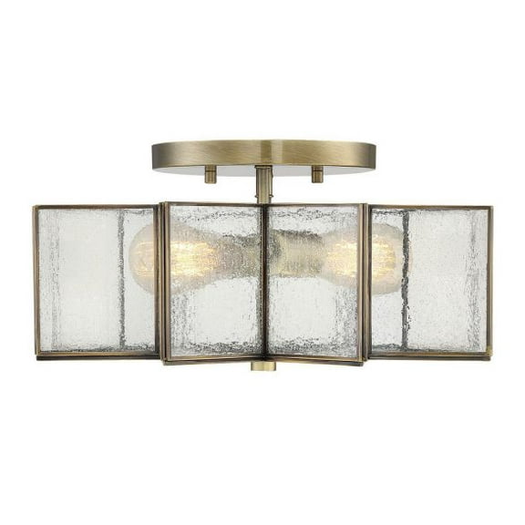 Meridian M60004NB 2-Light Ceiling Light in Natural Brass