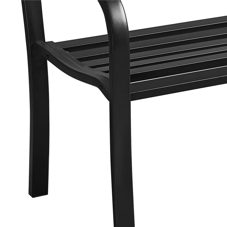 Easyfashion Outdoor Metal Bench Black Walmart