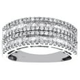 thumbnail image 2 of 10K White Gold Tapered Baguette & Round Cut Diamond Wedding Band 8mm Ring 1 CT., 2 of 5
