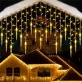 thumbnail image 3 of Cortina de luces LED con forma de carámbano para decoración navideña, guirnalda de calle para exteriores, para bodas de invierno, Año Nuevo 2024, 220 V, UE, 3 of 5