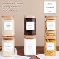 thumbnail image 3 of 6 Pack Square Kitchen Storage Jars with Airtight Bamboo Lids and 132 Pantry Labels - 35oz Glass Canisters With Wood Lids - Food Storage Containers for Coffee, Cookie, Tea, Spice, 3 of 7