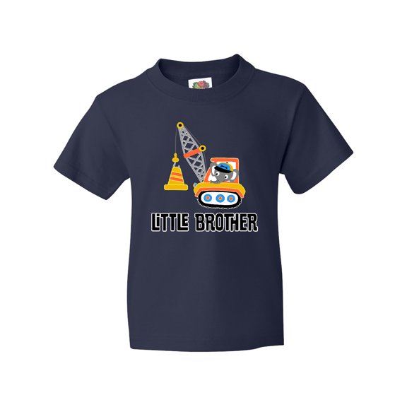Inktastic Little Brother Construction Truck Boys Youth T-Shirt