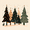Beige Christmas Trees, variant on Yayeee 40oz Stainless Steel Tumbler with Straw and Handle Double-Wall Insulated Travel Water Bottle, Brown Christmas Trees