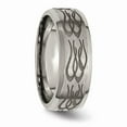 thumbnail image 4 of Titanium Beveled Edge 8mm Laser Design Brushed & Polished Band Size: 7; for Adults and Teens; for Women and Men, 4 of 6