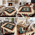 thumbnail image 6 of Brown Teal Red Boho Large Area Rugs for Bedroom Living Room, Soft Non Slip Carpet Bedside Rug, Southwestern Retro Geometric Abstract Rectangular Floor Cover Kitchen Accent Rug 8'x10' for Office, 6 of 9