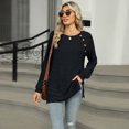 thumbnail image 4 of KYAIGUO T-Shirt Décontracté à Manches Longues pour Femmes Tunique Chandail en Molleton Hauts S-2TG Col Rond T-Shirts Blouses, 4 of 9