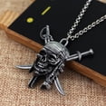 thumbnail image 3 of PikaLF Viking Pirate Skull Necklace for Men, Gothic Skull Head Pendant Necklace with 19.7” Chain, Crossed Swords Necklace, Punk Skull Jewelry Charm Gift for Men, 3 of 4