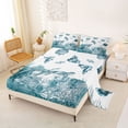 thumbnail image 2 of Erosebridal Ocean Conch Animals Bed Sheets,Watercolor Sealife Turtle Coral King Sheets For Teens 4-Piece, 2 of 6