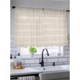thumbnail image 5 of Sheer Curtains 54 Inch Length, Beige Boho Semi Sheer Curtains Light Filtering Window Treatment, Vintage Ethnic Tribe Abstract Art Geometric Privacy Voile Drapes for Living Room Bedroom 52x54 Inch, 5 of 7