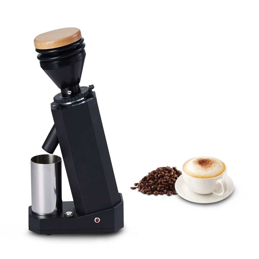Electric Coffee Grinder - Samll Coffee Bean Mill Machine - 40MM Titanium Burr Metal - 75g Bean Hopper - 19 Gears