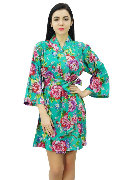 Short Vintage Style Cotton Robe Bride Getting Ready Bridesmaid Coverup Gift