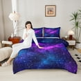 thumbnail image 4 of Castle Fairy Teens Kids Galaxy Cosmos Full Size Comforter Sets 3-Piece,Outer Space Bedding Comforter Set,Abstract Gradient Universe Lightweight Bedding Sets,Ultra Soft Home Decor,Reversible, 4 of 8