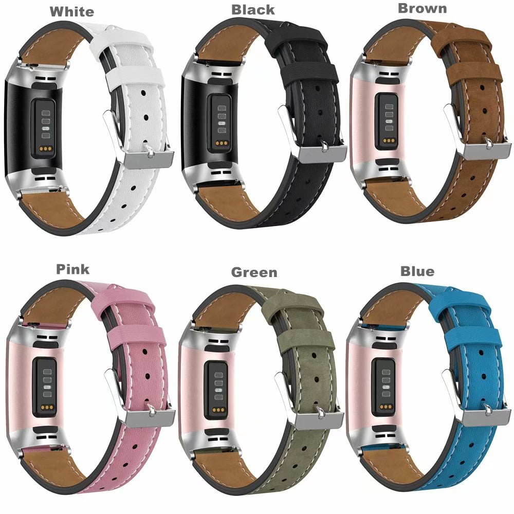 Vidner ustabil Formode Compatible with Fitbit Charge 3 / Charge 3 Special Edition / Charge 4  Trackers Superior Genuine Calf Leather Band Soft Comfortable Pin-Buckle  Handcraft Stitch Stylish Elegant - Walmart.com