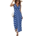 thumbnail image 2 of Dog Paw Blue Dress Fashion Boho Beach Long Dresses Female Party Printed Maxi Dress, 2 of 9