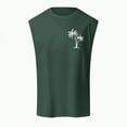 thumbnail image 4 of HCNTES Men's Tank Tops Workout Sleeveless Gym Muscle Shirts Athletic Bodybuilding Tee Shirt mens  shorts(XL,Dark Green), 4 of 4