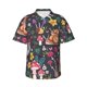 thumbnail image 1 of Balery Mushrooms Snails Butterflies Camisas hawaianas de manga corta para hombre, camisas playeras de corte holgado, camisas de vacaciones con botones,Small, 1 of 7
