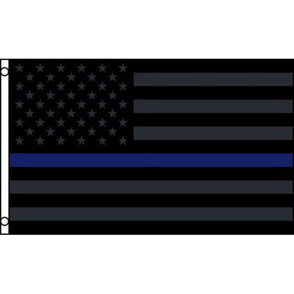 3x5 USA Police Memorial Thin Blue Line Subdued Flag 3'x5' Banner Brass Grommets
