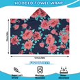 thumbnail image 2 of Pioneer Flower Floral Print Pattern Hooded Bath Towel，50"x30" for Ages 3 To 12 Kids, Quick Dry Lightweight Soft Microfiber Hood Beach Towel Cover Up for Kids, 2 of 7