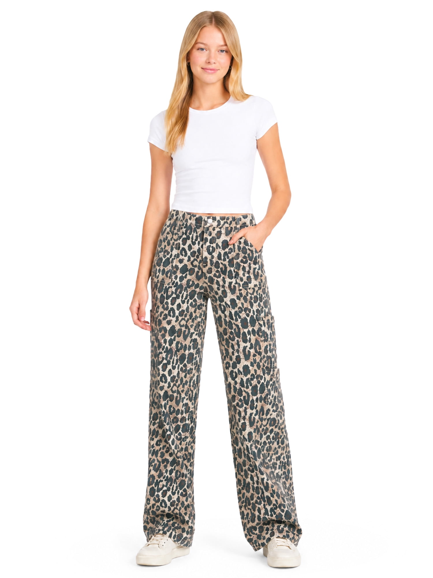 No Boundaries Wide Leg Cargo Pants, 31.5" Inseam, Women's and Women's Plus XXS-4X
