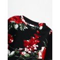 thumbnail image 3 of Girls Clothes Floral Pattern Printed Long Sleeved High Neck Butt-wrapped Dress Big Kid Clothes, 3 of 5