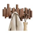 thumbnail image 1 of Estante de abrigo montado en la pared de madera natural con gancho, ganchos de arte de la pared de entrada, estante de abrigo de la clave del piano, 1 of 7