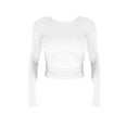 thumbnail image 3 of yunLCZ Womens Long Sleeve Shirts Womens Long Sleeve Shirts Basic Tees Crop Tops Going Out Spring 2025 Workout Outfits Y2k Clothes Spring Summer Outfits 3807, 3 of 4