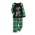 thumbnail image 4 of Family Matching Christmas Pajamas, Elf Letter Print Long-Sleeved Tops + Plaid Pattern Trousers Glow at Night Sleepwear, 4 of 9