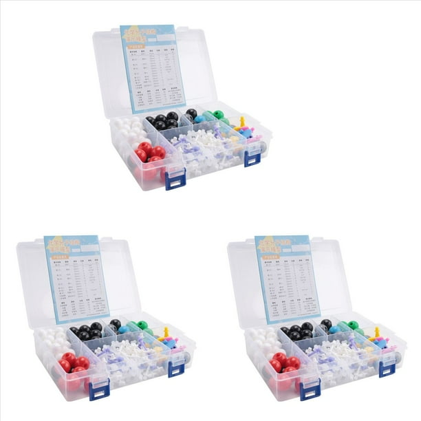 3X Kit de Modelo Molecular, Kit de Química Molecular Orgánica, Kit de Modelo de Elemento Atómico para Lecciones, Kit de Construcción de Estructuras