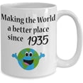 thumbnail image 2 of Making the World a Better Place Since 1935 Coffee Mug 84th, 85th Birthday Gift Idea Women Kid Girl Boy, 84, 85 Year Old Tea Cup Christmas Xmas, 2 of 2