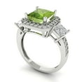 thumbnail image 2 of Three-Stone Engagement Ring for Women - 3.005ct Natural Peridot in 14K White Gold Promise Ring, 2 of 6