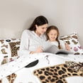 thumbnail image 5 of Feelyou Teens Leopard Print Twin Comforter Sets, Monogrammed F Bedding Set, 2pcs, 5 of 8