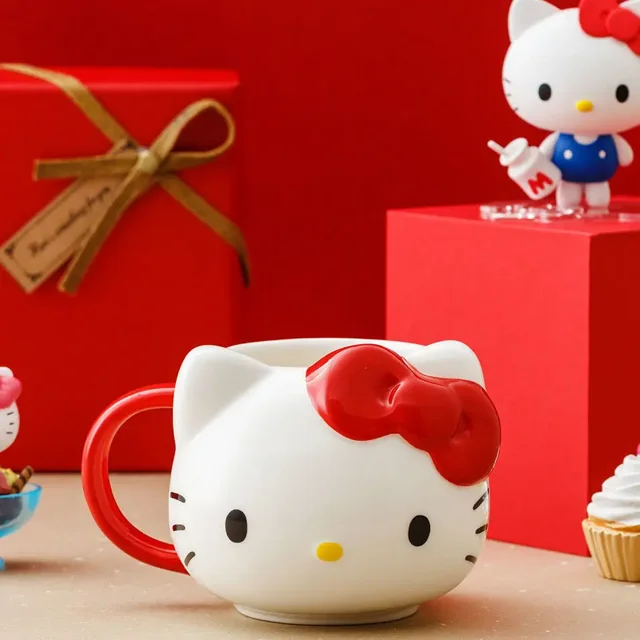 Kuromi Hello Kitty Mug Ceramic Embossed Cup Ins High-looking Personalized Water Cup Home Drinking Cup Best Birthday Gift