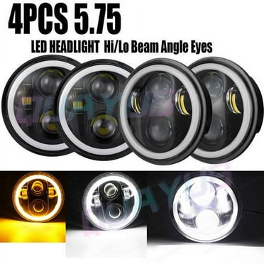 4pcs 5-3/4" 5.75" LED Headlight Hi/Lo Beam DRL Angel Eye for Lincoln Continental