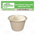 thumbnail image 4 of 4 Oz Compostable Souffle Portion Cups with Fiber Lids - Condiment Paper Sample Cup with Lid Sugarcane Bagasse, Biodegradable Great For Sauces, Condiments, Slime, Jello Shot, Food Storage (100), 4 of 7