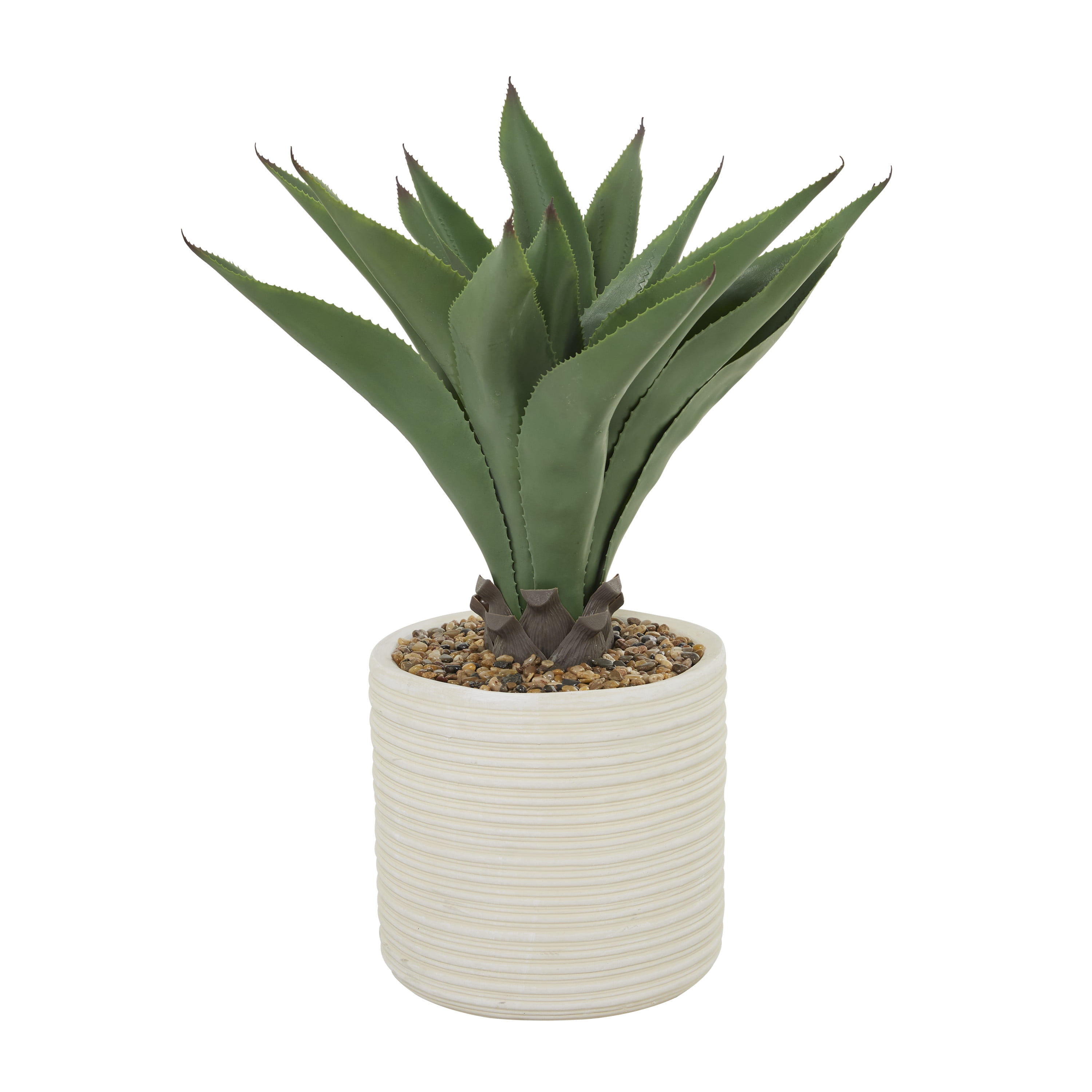 DecMode 31" Artificial Agave Plant in Realistic Leaves and Beige Ceramic Pot