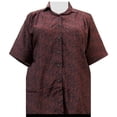 thumbnail image 1 of A Personal Touch Women's Plus Size Short Sleeve Button-Up Print Blouse with Pleats - Mini Spice Abstract - 6X, 1 of 3