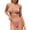 Pink, variant on Womens Bikini Underwear Women's Ribbed O-Ring String Padded Low Waisted Bikini Set Swimsuit,Gold S