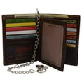 thumbnail image 2 of RFID Blocking Bifold Hipster Multi Credit Card ID Holder Biker Chain Wallet Vintage Leather, 2 of 17