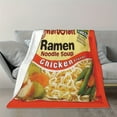 thumbnail image 6 of 1pc 280gsm Instant Noodle Soup Chicken Flavor Ramen Blanket Soft Cozy Lightweight Flannel Fluffy Microfiber All Season Funny Food Blanket Fuzzy Plush Throw Blankets For Couch Sofa Bed, 6 of 6