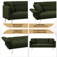 thumbnail image 4 of 80" Teddy Velvet Mid-Century Modern Sofa, Mid-Century Modern Couch with Sturdy Wood Frame, Loveseat Sofa Couch with Convertible Design for Living Room Small Spaces, Green, 4 of 5