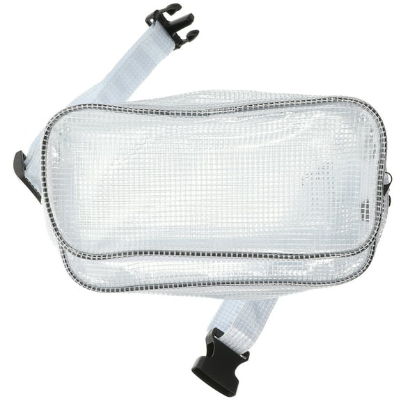 Raindrops White PVC Transparent Waist Bag for Sports and Outdoor Use, Ideal Fanny Pack for Gym and Travel